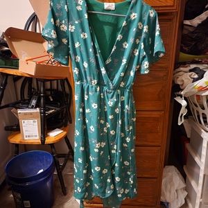 Green floral dress